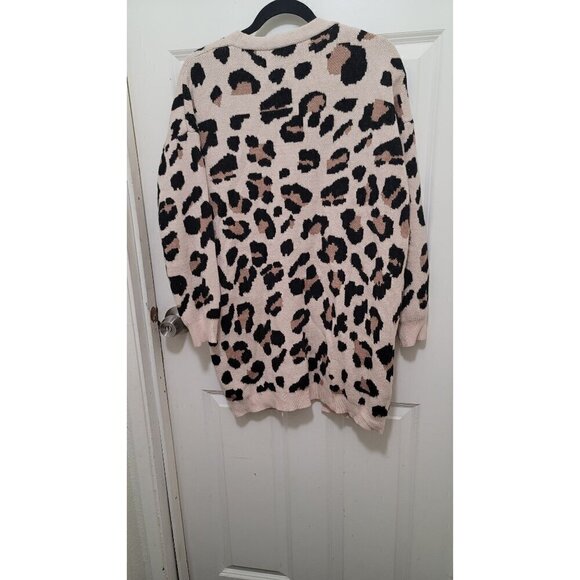 Jodifl Leopard Print Open Front Cardigan Sweater With Pockets - Picture 3 of 10